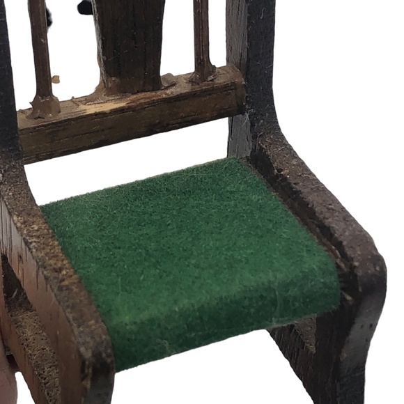 Set of 3 Miniature Dollhouse Wooden Dining Room Chairs - Picture 3 of 13